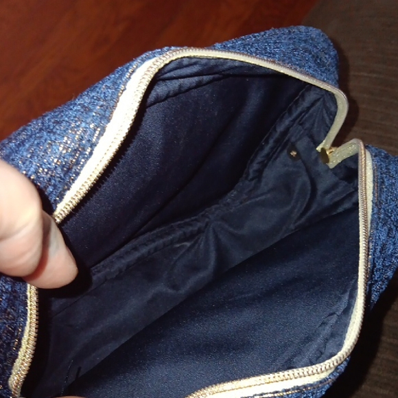 Chanel Navy Cosmetic Bag Turned Crossbody Bag with Unbranded Chain - Picture 7 of 10